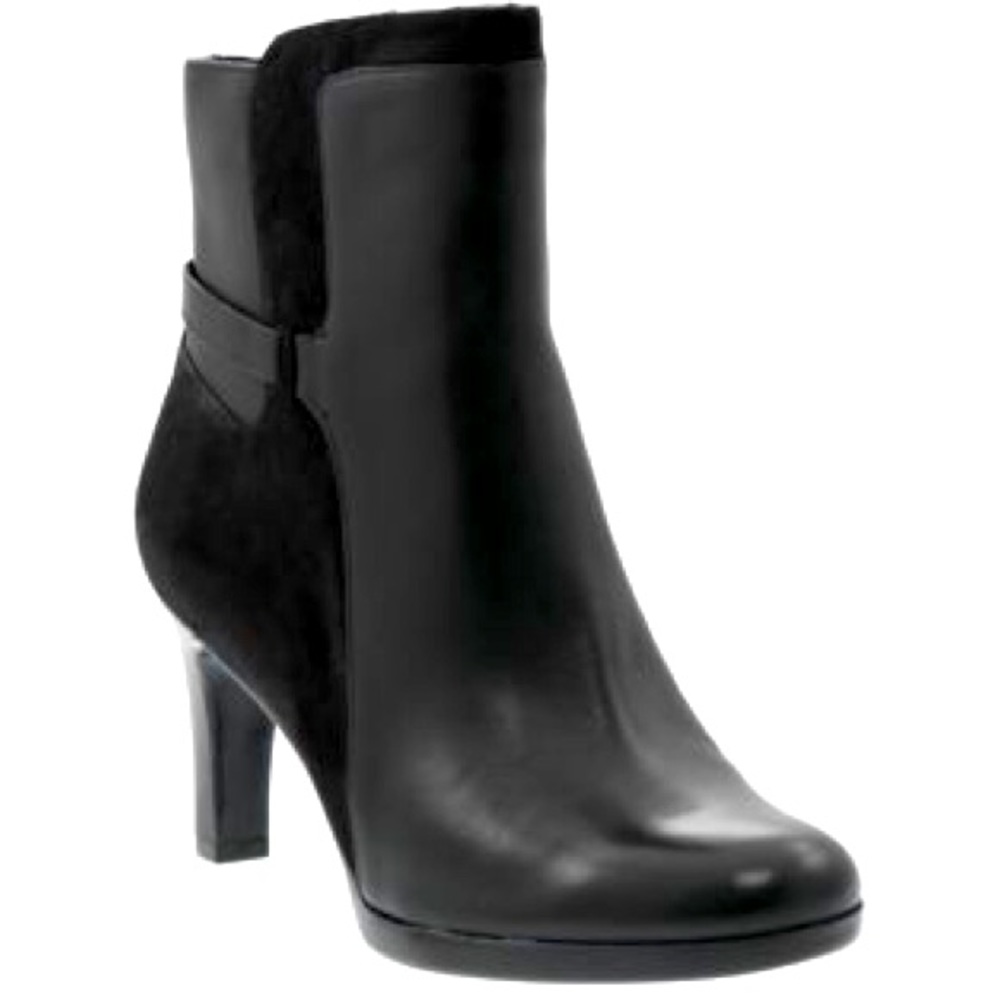 Naturalizer Black Leather & Suede Booties